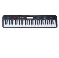 GOLD AGE Black Plastic USB Electronic Keyboard Children 3-6 Years Old-61-Key Educational Instrument 200 Rhythms 60 Demo Songs