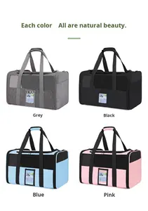 מחיר סיטונאי מהמפעל, תיבת נשיאה מתקפלת ניידת רכה לחיות מחמד (חתולים, גורים וכלבים) מאושרת על ידי חברות תעופה (TSA), עם מגש פלסטיק נשלף עם רוכסן. - Product Image 4