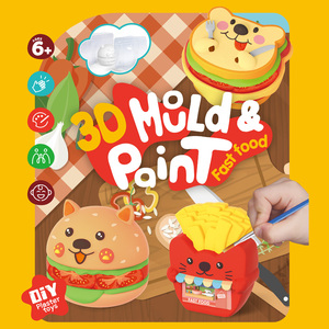 Safety Non-toxic Kids DIY <strong>Plaster</strong> Crafts Funny Fast Food Hamburg 3D <strong>Plaster</strong> Mold Color Painting <strong>Set</strong> - Product Image 2