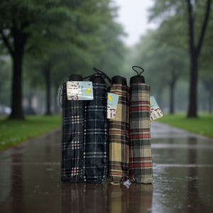 Checkered Umbrellas Mixed Pack 12Pcs Compact Foldable Rain Protection - Product Image 2