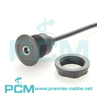 DC Power 5,5mm X 2,1mm Jack macho a hembra Cable de extensión de montaje en panel redondo, montaje empotrado en chasis de MM, toma de corriente DC5521