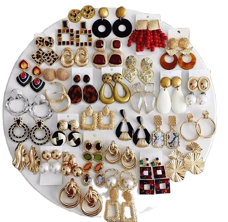 Hot Sales Fashion 100 Design Fine Jewelry Crystal Pearl Hoop Drop Earrings Gold Plated Stud Earrings For Women