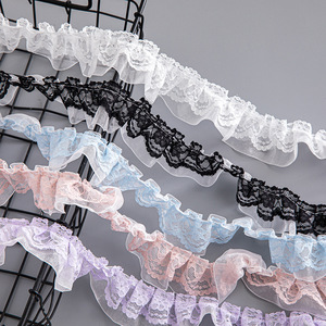 Rifiniture in pizzo bianco nero ricamato con bordo Guipure in poliestere in fibra di latte e nastro di pizzo rifiniture per abiti da sposa - Product Image 2