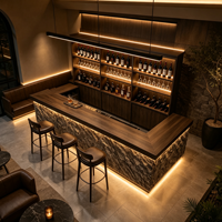 Meubles de bar personnalisés de luxe, design d'intérieur, comptoir vitrine en verre, table de service, armoire de présentation pour bars et discothèques
