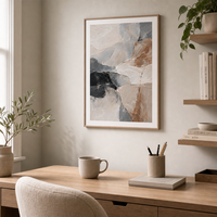 Peinture abstraite texturée grise, noire et beige, sur toile encadrée, grande décoration murale de luxe, style nordique moderne, pour la maison ou le bureau