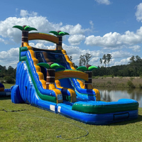 Toboggan aquatique gonflable personnalisé résistant aux intempéries, PVC 0,55 mm, garantie 2 ans, pour enfants, parc commercial extérieur, capacité 500 kg