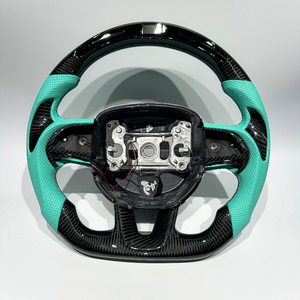 Volante de Fibra de Carbono y Cuero Blanco para Dodge Charger RT, Challenger, Jeep Trackhawk, Durango SRT, Scat Pack 392, Super Bee - Product Image 2