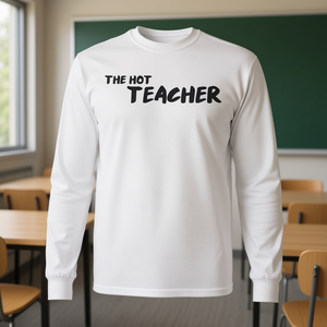 Camiseta de Manga Larga para Profesor, Color Blanco, Unisex para Adultos, Camiseta Promocional - Product Image 3