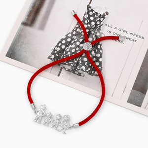ASJEWELRY <span class=keywords><strong>Pulsera</strong></span> Tejida, Joyería Familiar, Oro, Colgante de Papá, Mamá, Hijo, Hija, Protección, <span class=keywords><strong>Pulsera</strong></span> de Hilo Rojo 2606 Brtb07 - Product Image 4