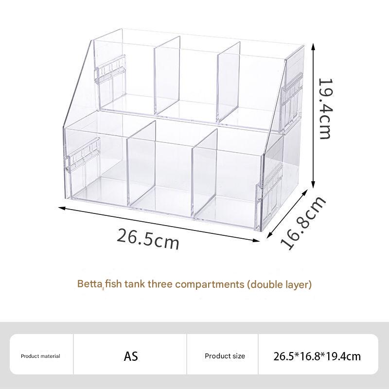 Acuario de pez de combate de doble capa y tres rejillas