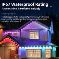 MEKALEO Guirlandes lumineuses intelligentes 50FT IP67 étanches pour extérieur et intérieur, Pâques/Fêtes, avec télécommande/application/commande vocale, rechargeables