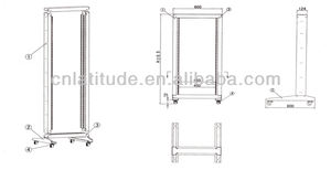 Gabinete de Servidor Abierto, Estándar IEC297-2, Acero Laminado en Frío SPCC, Ruedas, Capacidad 4U/18U, 2 Postes, Puerta Frontal de Vidrio, Móvil - Product Image 3