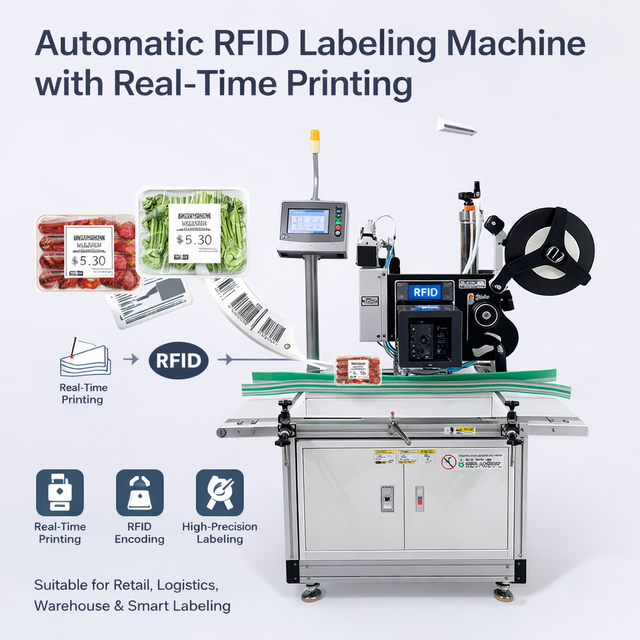 Manufacturer Automatic RFID Real-time Printer Label Applicator Machine Labeler Sticker Code Printing Labelling Machine for Boxes