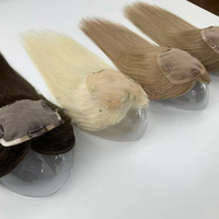 Topper en soie 100% naturel, cheveux vierges européens lisses côté droit, base en soie, fermeture mono, densité 120%
