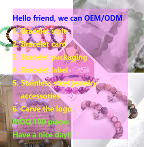 Il braccialetto di perline in pietra rosa zebra rosa di nuovo Design è abbinato a un accessorio albero della vita per ornamenti di gioielli alla moda - Product Image 6