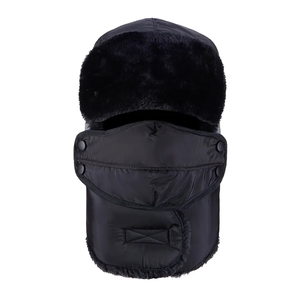 H0096 Windproof Hat Thick Warm Snow Ski Winter Hat New Earflap Face Mask Bonnet Caps