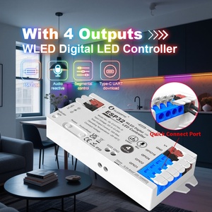 <span class=keywords><strong>2025</strong></span> giá rẻ WLED ESP32 kỹ thuật số <span class=keywords><strong>LED</strong></span> Light Strip điều khiển với 4 Kết quả đầu ra loại C Port với mức độ Shifter IC 15A cầu chì ws2812b - Product Image 2