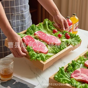 Plateau en bois de bambou Cheng Jun, largeur personnalisable, pour servir du pain, des pâtisseries, des steaks, des barbecues - Product Image 2