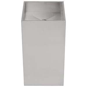 Lavabo sur pied carré moderne en acier inoxydable brossé SS304, lavabo intégré autoportant pour hôtel, bar et toilettes publiques commerciales - Product Image 1