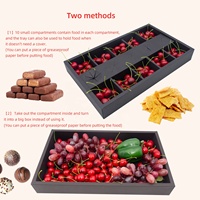 Caja de catering al por mayor con tapa y compartimentos divididos, ideal para llevar y fiestas