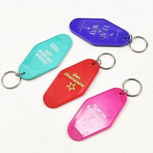 Hotel Keychain Blanks Custom Plastic pink Color Acrylic Hotel Key Chain Print Own Logo Design Home Motel Hotel Keychain - Product Image 6