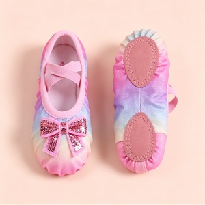 Zapatos de Ballet con Lentejuelas para Niñas, Suela Blanda, Calzado de Práctica, Rosa, Morado, con Lazo, para Clases de Danza China para Niñas Pequeñas - Product Image 1