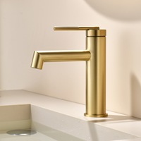 Robinet de lavabo moderne de luxe en laiton, mitigeur sanitaire pour lavabos de salle de bain, avec valve en céramique