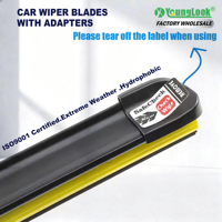 YOUNGLOOK YL-626 Balai d'essuie-glace hybride souple premium sans armature en silicone, système multi-adaptateur, durable, ajustement universel -40 80