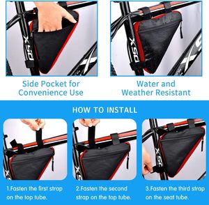 Échantillon gratuit sac de vélo étanche à double fermeture éclair vtt extérieur tube avant cadre cyclisme sacs de vélo boîtes accessoires de vélo - Product Image 4