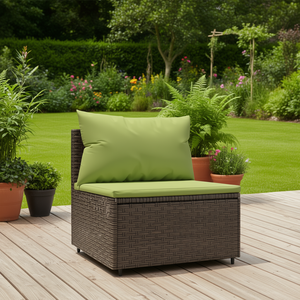 Canapé de jardin en rotin brun réglable, une place, mobilier d'extérieur avec coussin en mousse haute densité, design contemporain - Product Image 2