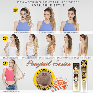 Julianna kanekalon sợi xoăn lượn sóng tóc Coda di cavallo mã di capelli dây kéo sợi tóc tổng hợp ponytails mở rộng - Product Image 3