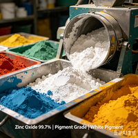 Oxyde de zinc de qualité industrielle 99,7 %, poudre blanche, pigment ZnO, matière première pour peinture, revêtement, plastique, encre, caoutchouc, céramique