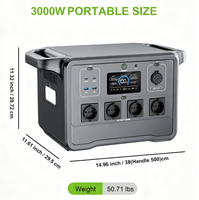 Générateur solaire à charge rapide 2400W 3KW 2662.4Wh avec Wifi et Bluetooth, station d'alimentation portable au lithium pour le camping