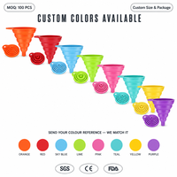 Entonnoir pliable en silicone de qualité alimentaire, mini, petit, moyen, grand, pour transfert d'huile et de poudre dans des bocaux à large ouverture