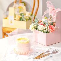XJH Favor Boîtes à gâteaux à fleurs roses, Boîtes à fleurs jaunes à fleurs pour fête de mariage