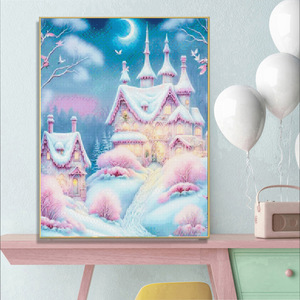 SONGWOOART Pintura de Diamantes 5D con Escena de Castillo de Nieve, Decoración para el Hogar, Imagen de Castillo Impresa con Pedrería, Arte de Diamantes DIY - Product Image 3