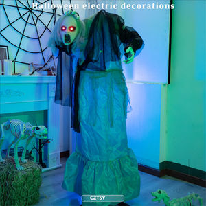 Ornement décoratif lumineux d'Halloween, fantôme féminin animé, oscillant, à induction électrique, pour une ambiance de terreur - Product Image 1