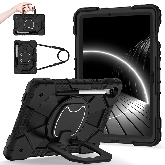 Shockproof Rugged PC Silicone Tablet Covers Cases with Hand Strap for Samsung Galaxy Tab S10 Lite S10 FE S9 FE S9 10.9 11 Inch