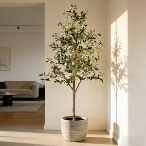 Venta Caliente: Árboles de Olivo Artificiales Realistas Desmontables de 210 cm con Frutos, Plantas Decorativas de Olivo Artificial para Hogar y Oficina - Product Image 3