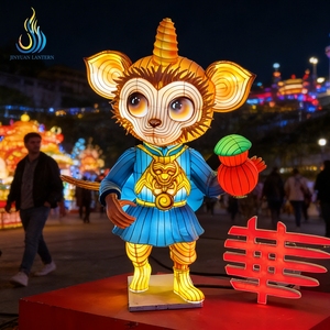 Lanterne de singe de dessin animé chinois personnalisée en usine, lanterne de festival animale réaliste pour parc à thème et place publique - Product Image 1