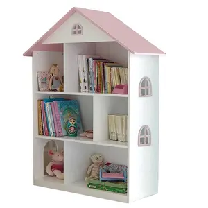 Maison de poupée en bois pour enfants, jouet amusant, bibliothèque pour faire semblant de bricoler, étagère en bois pour enfants