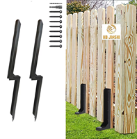 Kit de réparation de poteaux de clôture robuste, piquet de sol pour réparer les poteaux de clôture en bois inclinés ou cassés