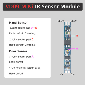 Greeson <span class=keywords><strong>IR</strong></span> tay/cửa cảm biến kích thước nhỏ DC12V/24V 3A <span class=keywords><strong>LED</strong></span> <span class=keywords><strong>Dimmer</strong></span> 36W 72W Quy Nạp chuyển đổi cho tủ quần áo cửa - Product Image 3