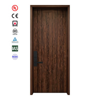 Porte en bois ignifugée acoustique certifiée UL 20~90 minutes, pour projets commerciaux, conforme NFPA, avec cadre en bois résistant au feu