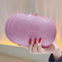 Tas Clutch Malam Kristal Elegan Mewah Desain Terbaru 2024 untuk Pesta Pernikahan Wanita, Motif Bunga, Bahan Poliester