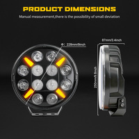 Projecteur LED 120W 24V 4x4 9 pouces rond, lampe de travail auxiliaire, étanche IP68, état neuf, pour camion tout-terrain, ATV, UTV