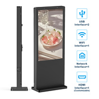 Écran publicitaire numérique extérieur de 32, 43 et 49 pouces pour la publicité dans les restaurants et les cafés, kiosque publicitaire à haute luminosité pour l'affichage des menus