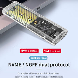 TISHRIC casing <span class=keywords><strong>M</strong></span>.<span class=keywords><strong>2</strong></span> SSD NVME PCIe NGFF SATA protokol Ganda USB Tipe C transparan kotak Hard Disk kandang eksternal - Product Image 2