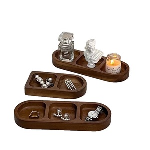Desayuno casero, barbacoa, hot pot, plato para condimentos de kimchi, plato pequeño de tres compartimentos para acompañantes, estilo coreano, madera maciza - Product Image 5