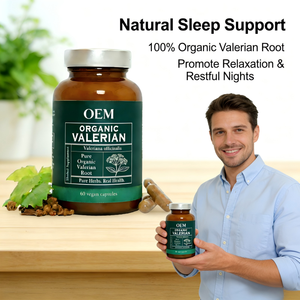 OEM Biologische Valeriaanwortel <span class=keywords><strong>Capsules</strong></span> 60 Veganistische <span class=keywords><strong>Capsules</strong></span> Kruiden Voedingssupplement Slaapondersteuning Voor Volwassenen - Product Image 2